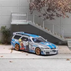 1/24 廃車ジオラマ スカイライン GT-R R34草ヒロ 旧車 ジオラマ 車
