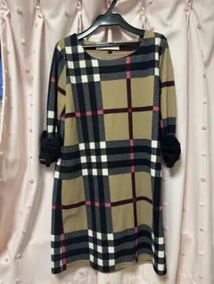 tocca closet チェック柄 七分袖ミニワンピース