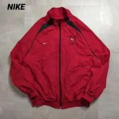 90sNIKECLIMA-FITナイロンジャケット赤 黒刺繍ロゴビッグシルエット