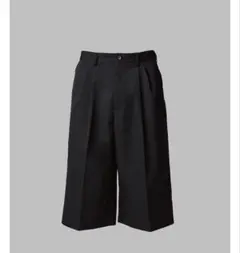 ショーツ　ワイドパンツ　黒　スラックス　ワイドショーツ