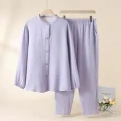 そ*吉様 【Lサイズ】 パープル コットン パジャマ ルームウェア セットアップ
