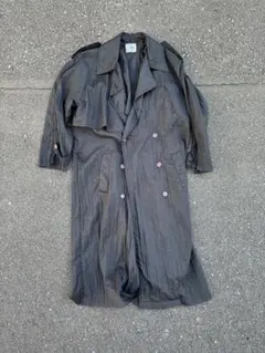 黒 ダブルブレスト トレンチコート