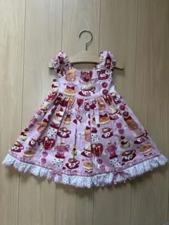 【美品】Shirley Temple カフェプリント　ワンピース 100cm