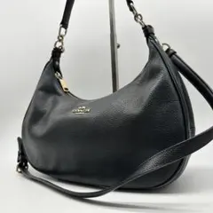 【極美品】COACH ショルダーバッグ ハーレー ホーボー シボ革 三日月
