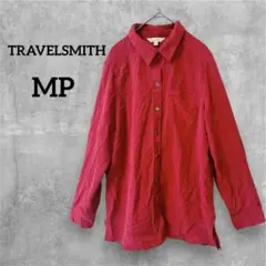 希少✨TRAVELSMITH 【MP】赤 長袖　シャツ　ブラウス　ワインレッド