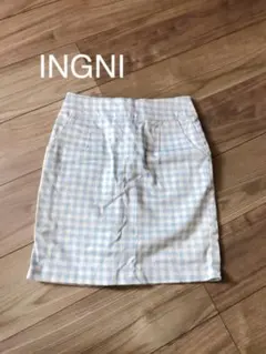 INGNI イング　水色ギンガムチェックスカート