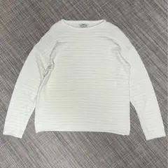 80s~イタリア製 ARMANI JEANSざっくり編み 白系ローゲージニット