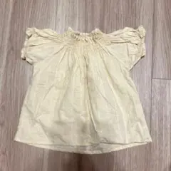 ペアマノン　ギャザー半袖トップス　ポコポコ　　綿100