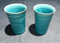 トルコブルー 陶器 ペア