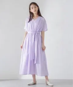 【新品】ナノ・ユニバース | レオファインフレアスリーブワンピース