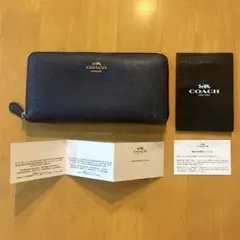COACH 長財布　ネイビー　ケアガイド付き