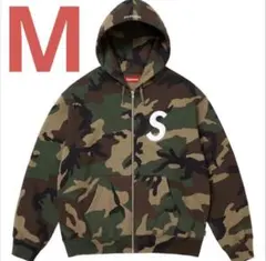 S Logo Zip Up Hooded Sweatshirt Woodland