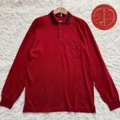 美品 dunhill ダンヒル ニットポロ 長袖 ウール 薄手イタリア製 M