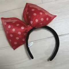 ディズニー　ミニー水玉リボンカチューシャ