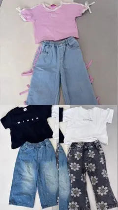 バースデイ 半袖3、デニム3 6点セット