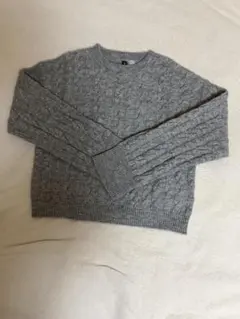 H&M DIVIDED ケーブルニット セーター グレー XS