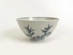 828 古伊万里大振藍柿手花鳥松竹梅図長形猪口 江戸中期 - メルカリ