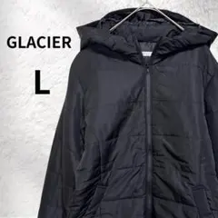 GLACIER L 中綿ジャケット ブラック フード付き シンプル アウター