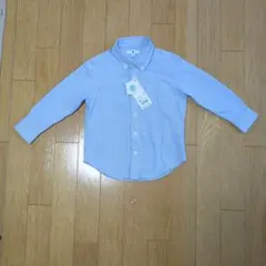 UNIQLO 水色 ボタンダウンシャツ 100cm