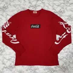 Coca-Colaコカ・コーラ ロンT 袖プリント 赤 M 正規品 ロゴのサムネイル