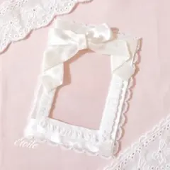 A7サイズ　トレカケースデコ　硬質ケース　硬化ケース　レースデコ　ミルクホワイト