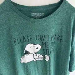 ’10s PEANUTS スヌーピーT 2XL 杢緑のサムネイル
