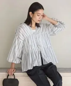 2025年green label relaxing全方位映えギャザーブラウス