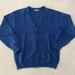 GU ウォッシャブルVネックカーディガン ブルー Sサイズ