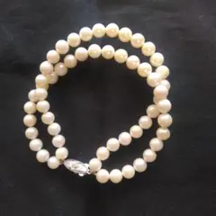 196 ホワイトパール二重巻きブレスレット