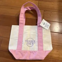 未使用　TRADER JOE'S トートバッグ ピンク/クリーム