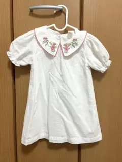 H&M 白色 花柄刺繍 ワンピース 85cm