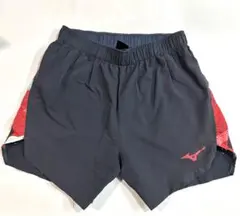 Mizuno 陸上用ハーフパンツ ネイビー/レッド Mサイズ