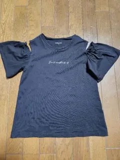 肩出しTシャツ 黒　140cmのサムネイル