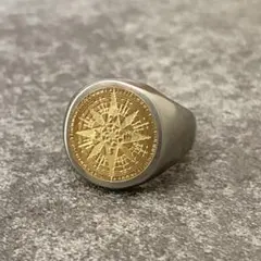 メキシカンジュエリー シルバー ゴールド シグネットリング 太陽 