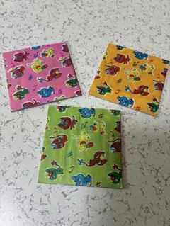 昭和レトロ／ ねこ ＊ サラサ　千代紙　3セット 折紙 当時物