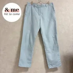 カーキバイギャップ　ストレートパンツ　チノパン　リネン　コットン　ライトブルーのサムネイル