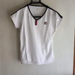 FILA ホワイト Vネック Tシャツ Lサイズ