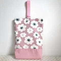 上靴入れ　北欧　フラワー　くすみピンク　入園入学