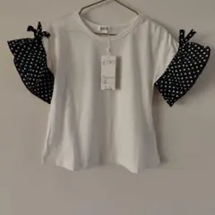 ​新品♪a.v.v ガールズフリル袖 半袖 Tシャツ ホワイト 120