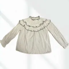 【子供服】ZARAフリル付き長袖ブラウス134cm