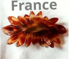 お値下げ！France製 べっ甲ブラウンのフラワーバレッタのサムネイル