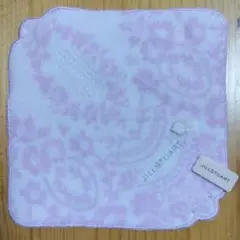 ジルスチュアート　植物柄　タオルハンカチ　タグ付　薄紫