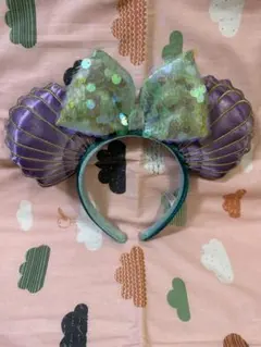 ディズニーアリエル カチューシャ 紫と緑