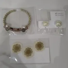 ビーズブレスレットとイヤリングセット