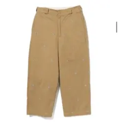 良品　ビームスボーイ　ベージュ　チノパン　1 レディース　刺繍　ゆったり　ワイド