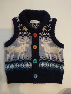BEAMS mini　トナカイ柄ニットベスト