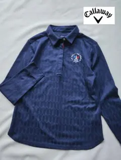 キャロウェイ　ゴルフ　長袖ポロシャツ　エッフェル塔ジャガード　Lサイズ