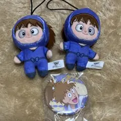 忍たま乱太郎　ほわぬい ぬいぐるみ マスコット 不破雷蔵 缶バッジ
