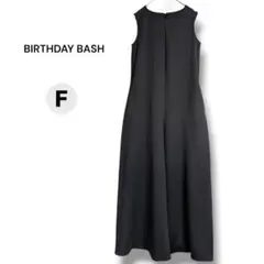 BIRTHDAY BASH ブラックノースリーブ ロンパース サロペット F