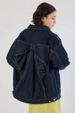 新品未使用】バックリボン デニムジャケット - メルカリ